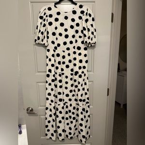 Who What Where black and white polka dot maxi dress